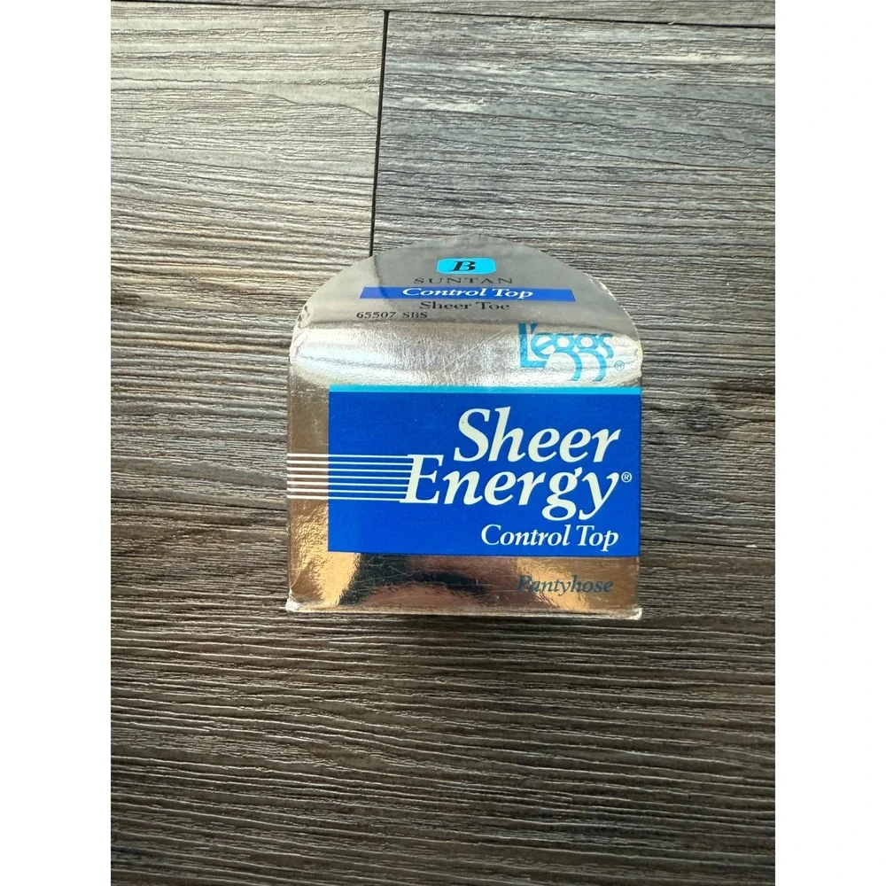 Vintage L'eggs Sheer Energy Control Top Sheer Toe Pantyhose Suntan B Size Suntan